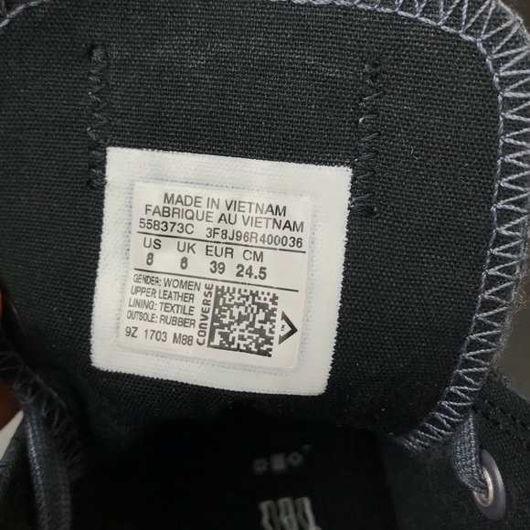 NWT Converse  Ctas || Black Sharkskin WMNS AUTHENT - Picture 7 of 8